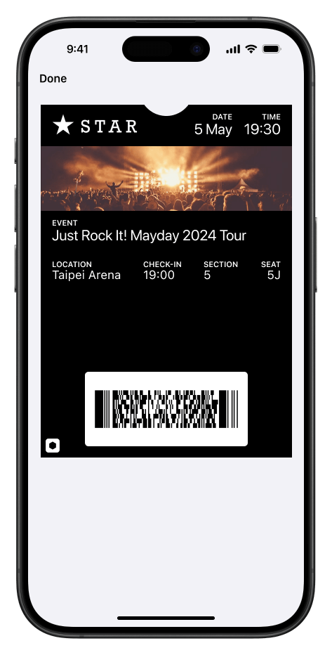 Digital Event Ticket